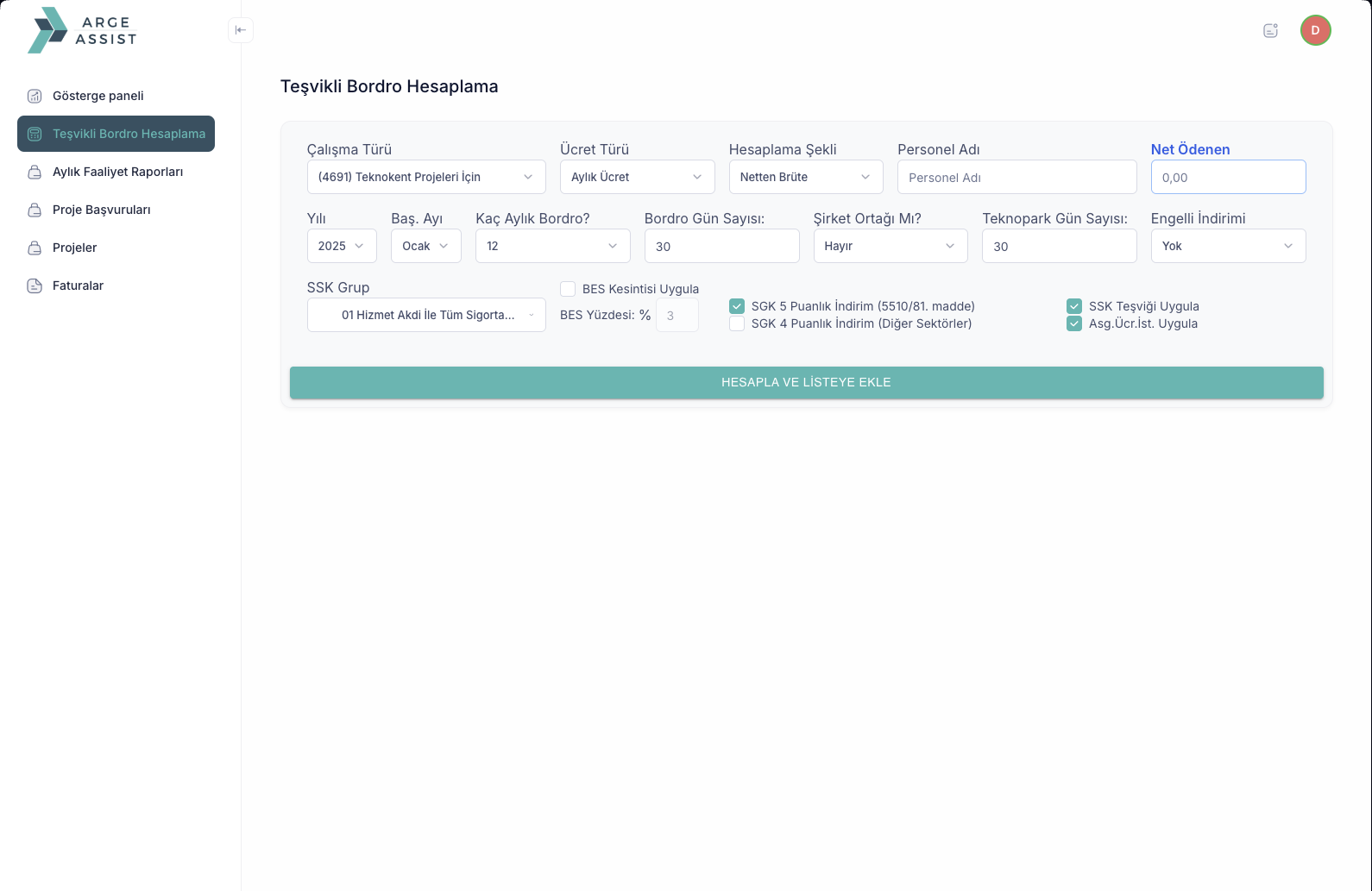 Dashboard Arge Assist